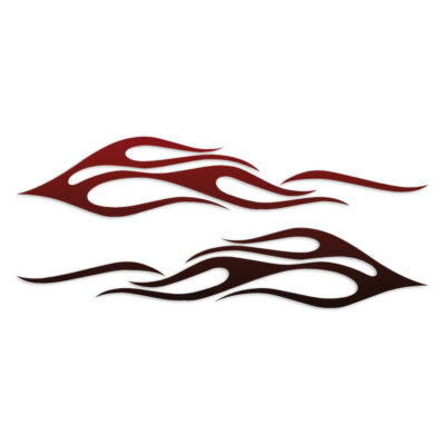 Pair Flames Fire - Decal Sticker - Multiple Patterns & Sizes - ebn7317