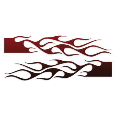 Pair Flames Fire - Decal Sticker - Multiple Patterns & Sizes - ebn7328