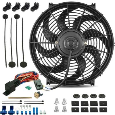 14-15 INCH 130W ELECTRIC RADIATOR COOLING FAN 180F PROBE THERMOSTAT SWITCH KIT