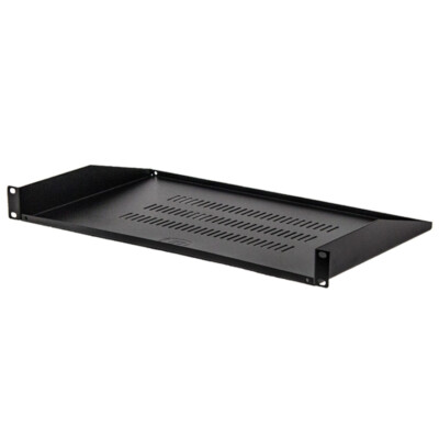 Cantilever Server Shelf Vented Shelves Rack Mount 19'' 1U Black 10.5'' 270mm deep