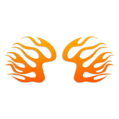 Pair Flames Fire  - Decal Sticker - Multiple Patterns & Sizes - ebn7375