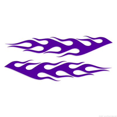 Pair Flames Fire - Decal Sticker - Multiple Colors & Sizes - ebn7271