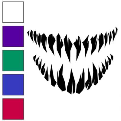 Monster Smile Teeth, Vinyl Decal Sticker, Multiple Colors