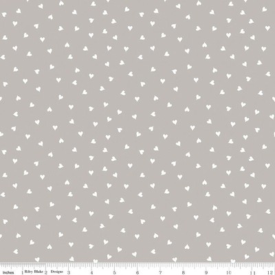 Be Mine Valentine - Small Hearts Scatter - Gray by J. Wecker Frisch (1/2 yd)