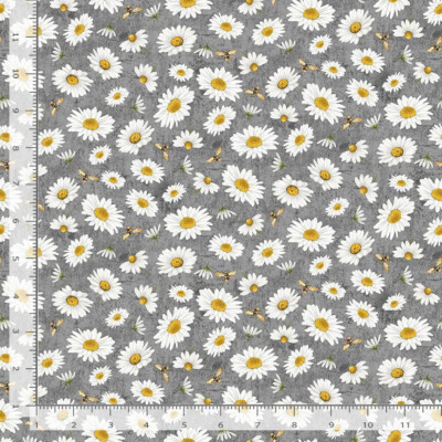 Honey Bee Farm Bee Daisy Floral Fabric Cotton Timeless Treasures CD2397 By Yard