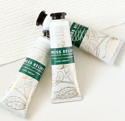 3 Pack~Bath & and Body Works~STRESS RELIEF EUCALYPTUS SPEARMINT~Hand Cream~1 oz
