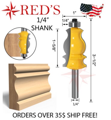 Y80759-4 REDS 1-5/8'' Decorative Molding Router Bit with 1/4'' Shank