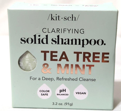 Kit sch Tea Tree & Mint Clarifying Solid Shampoo Bar 3.2oz Vegan New Old Style 