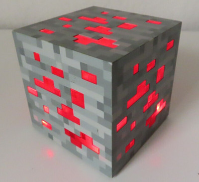MINECRAFT 2012 ThinkGeek REDSTONE ORE NIGHTLIGHT Touch Cube 3 Level Light Tested