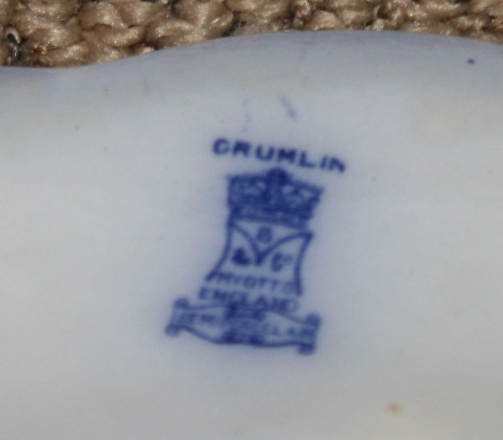 Antique Myott's Staffordshire Flow Blue Platter 