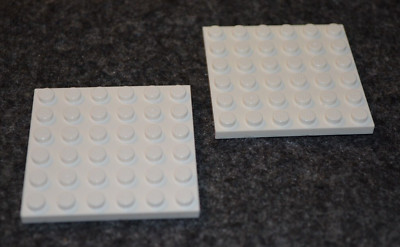 (2) 6x6 White Standard Base Plate Bricks ~ New Lego Parts ~