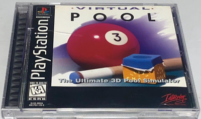 Virtual Pool (Sony PlayStation 1, 1996) Complete With Manual & Fully Tested