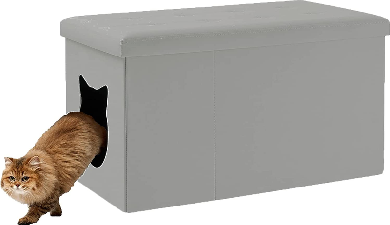 Enclosure Hidden Washroom Bench Ottoman (grey)