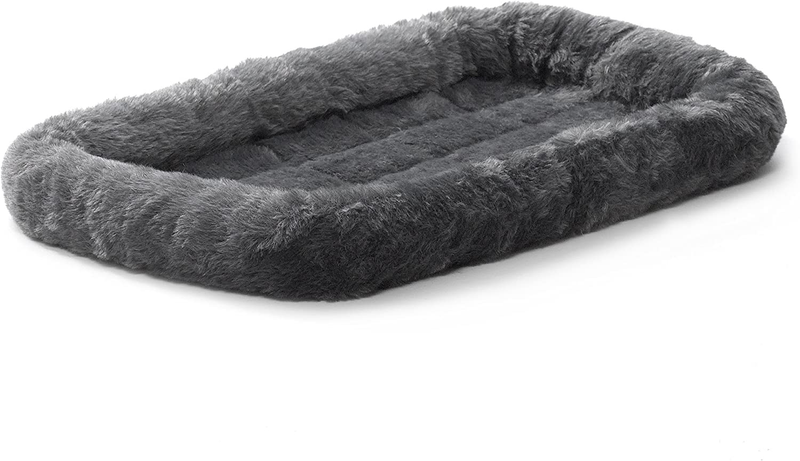 Midwest Homes for Pets Bolster Dog Bed 22L-Inch Gray Dog Bed or Cat Bed