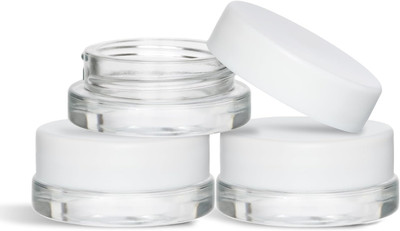 90 Pack 7ml Low Profile Thick Glass Jars With White Lids - Airtight Containers