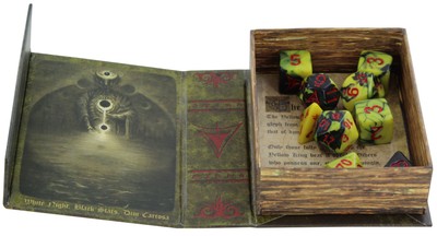 Набор многогранных кубиков Elder Dice Yellow Sign Dice - BLOOD Edition