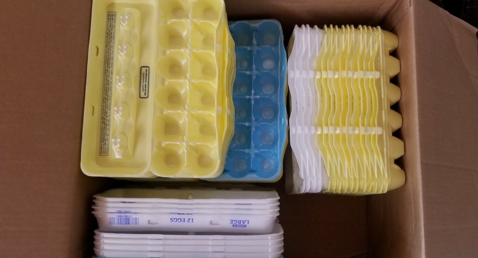 Lot of 49 Styrofoam Egg Cartons - 12 and 18-Count - Arts, Crafts, Storage, Farm