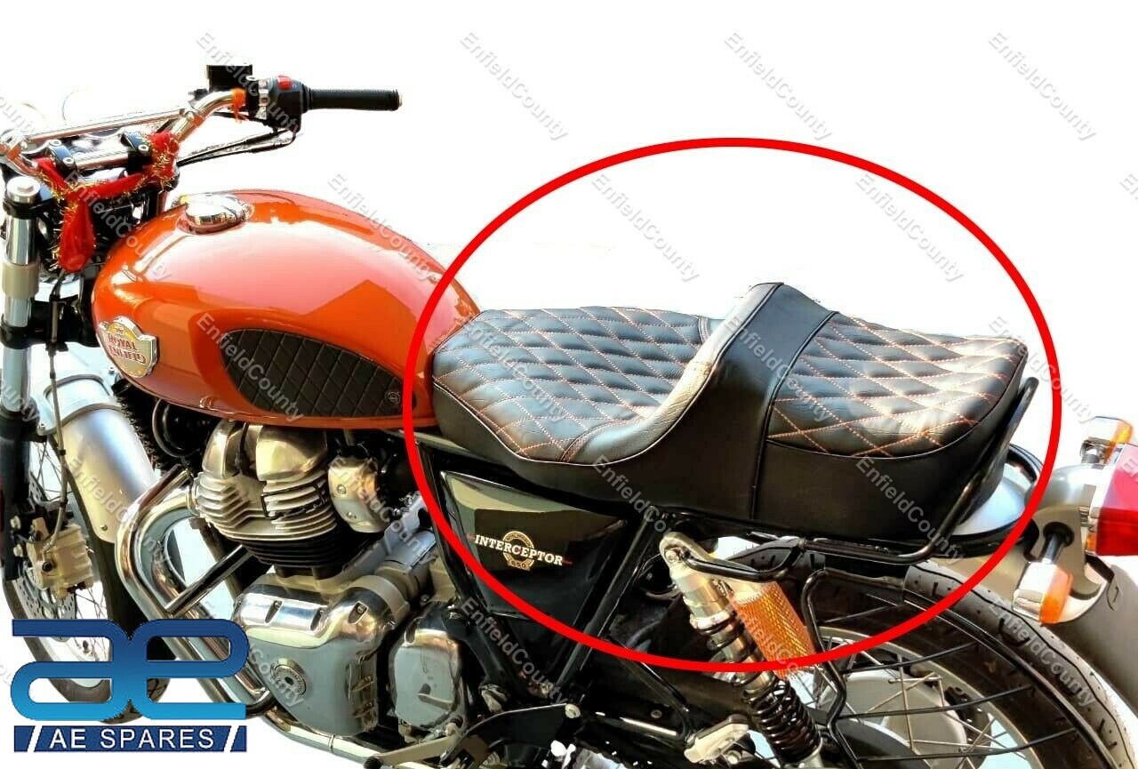 For Royal Enfield Interceptor 650 Custom Cushioned Dual Seat Diamond Design  