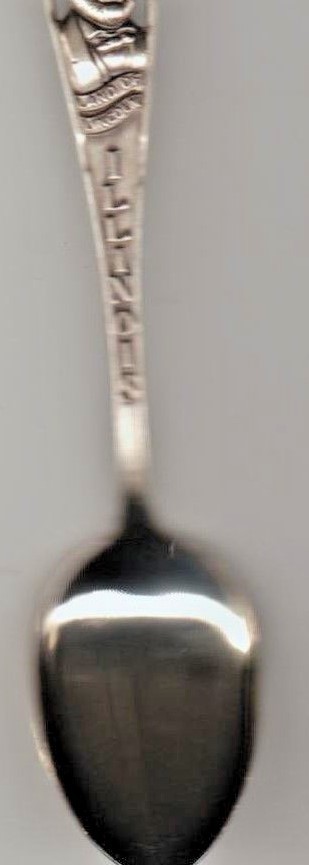 Abraham Lincoln Bust DC Sterling Silver ENCO Souvenir Spoon Illinois Land of