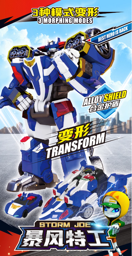 Tobot V Galaxy Detectives Storm Joe Transforming Vehicles Robot Figure Toy