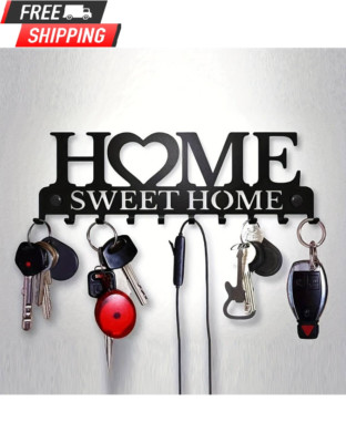 1pc Key Holder For Wall Mount Sweet Home Organizer Decorative, Metal Hanger  NEW