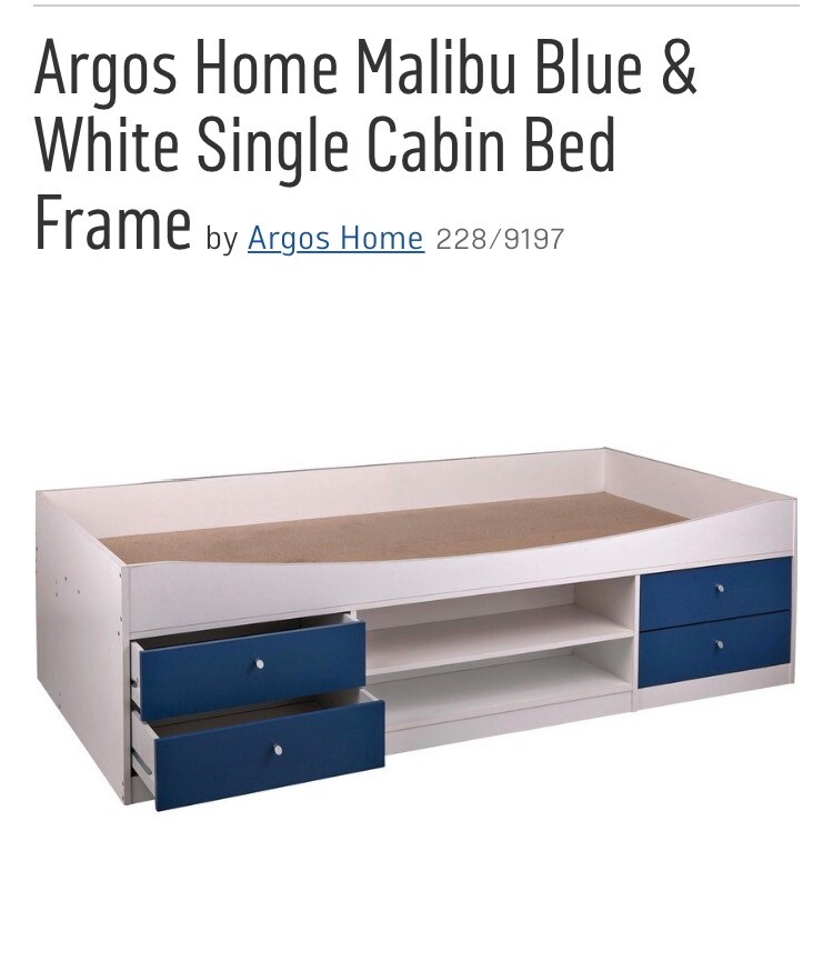 Malibu Blue White Single Cabin Bed Frame In Bournemouth