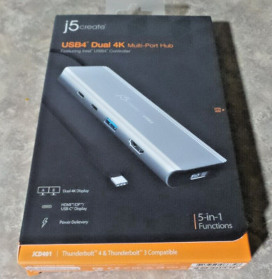 J5 Create JCD401 USB4 Controller Dual 4K 5-in-1 Functions Multi-Port Hub ''NEW''