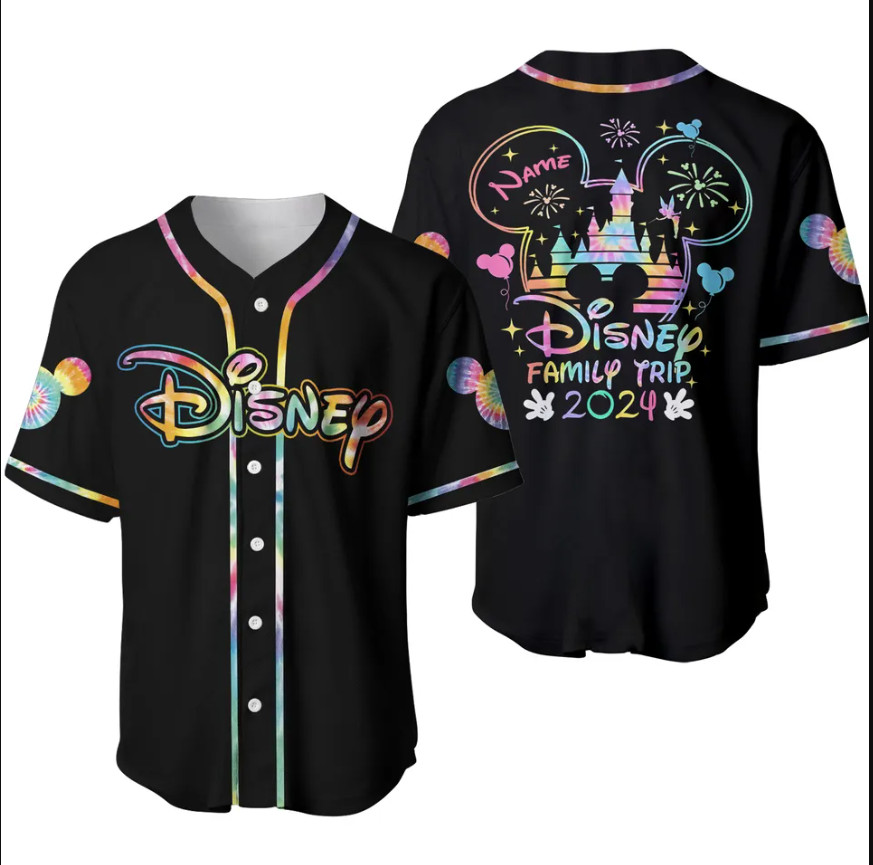 Personalized Disney Family Trip 2024 3D Baseball Jersey Shirt Halloween Gift