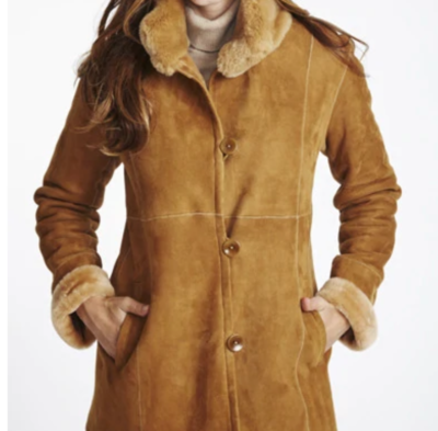 Blue duck shearling coat top