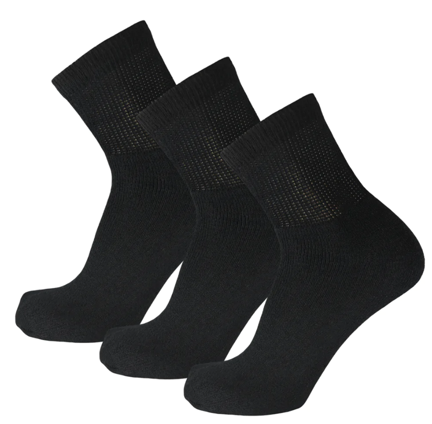 3-12 Pairs Mens Circulatory Diabetic Health Ankle Quarter Cotton Socks Size 9-15