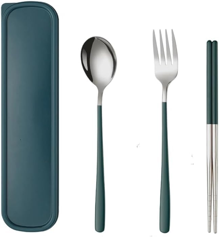 Travel Utensils with Case, Stainless Steel Reusable Camping Silverware Set for L