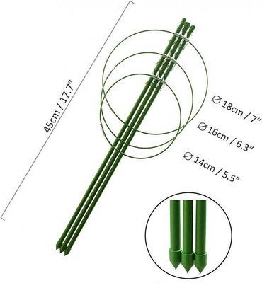 3Pcs Garden Cucumber Trellis Ring Adjustable Tomato Cage Plant Support Cages