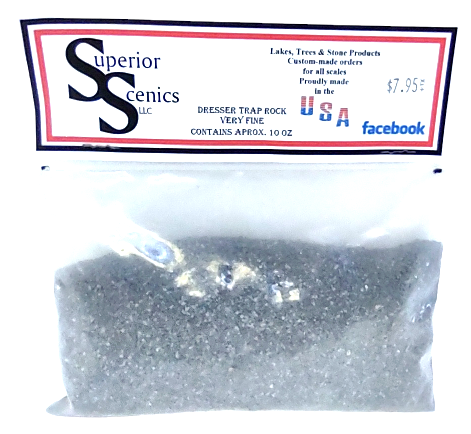 HO Scale Superior Scenics Dresser Trap Rock Very Fine Ballast 10 oz Bag