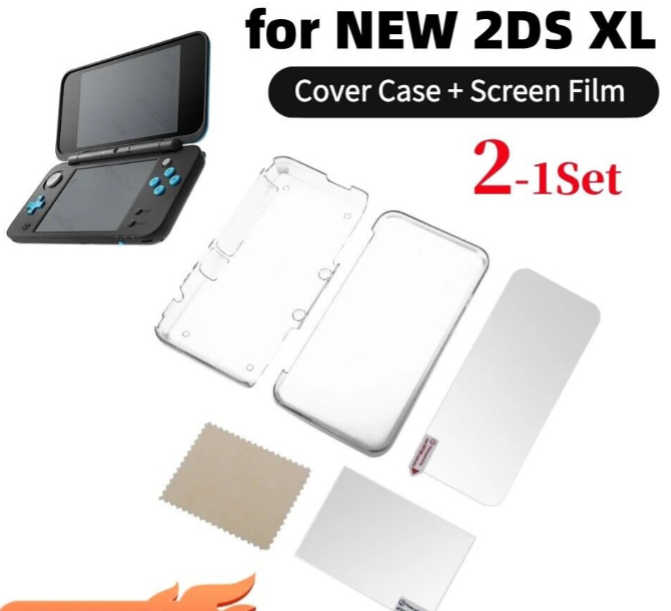 Custodia nuova 2DS XL + proteggi schermo, console trasparente 2 DS