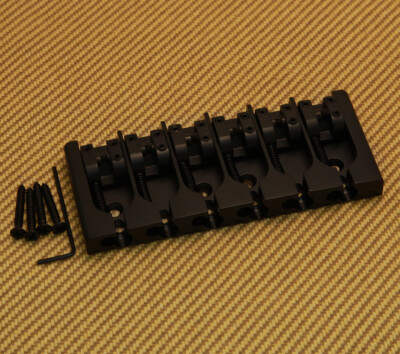 5A600BB-708 Hipshot A Series 6-String Bass Bridge USA Made Black over Brass