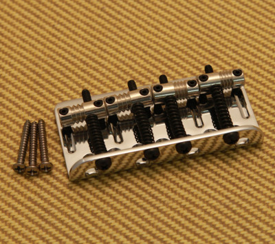 005-8396-000 Genuine Fender Deluxe Chrome 4-String Bass Bridge w/ Screws