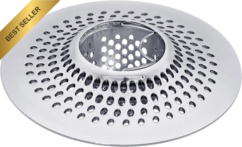 Stainless Steel Shower Drain Hair Catcher and Cover, Easy to Clean Hair Trap and