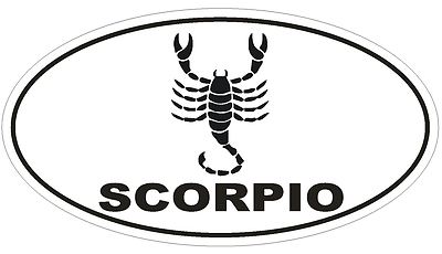 SCORPIO Oval Bumper Sticker or Helmet Sticker D1882 Euro Oval Zodiac Horoscope 