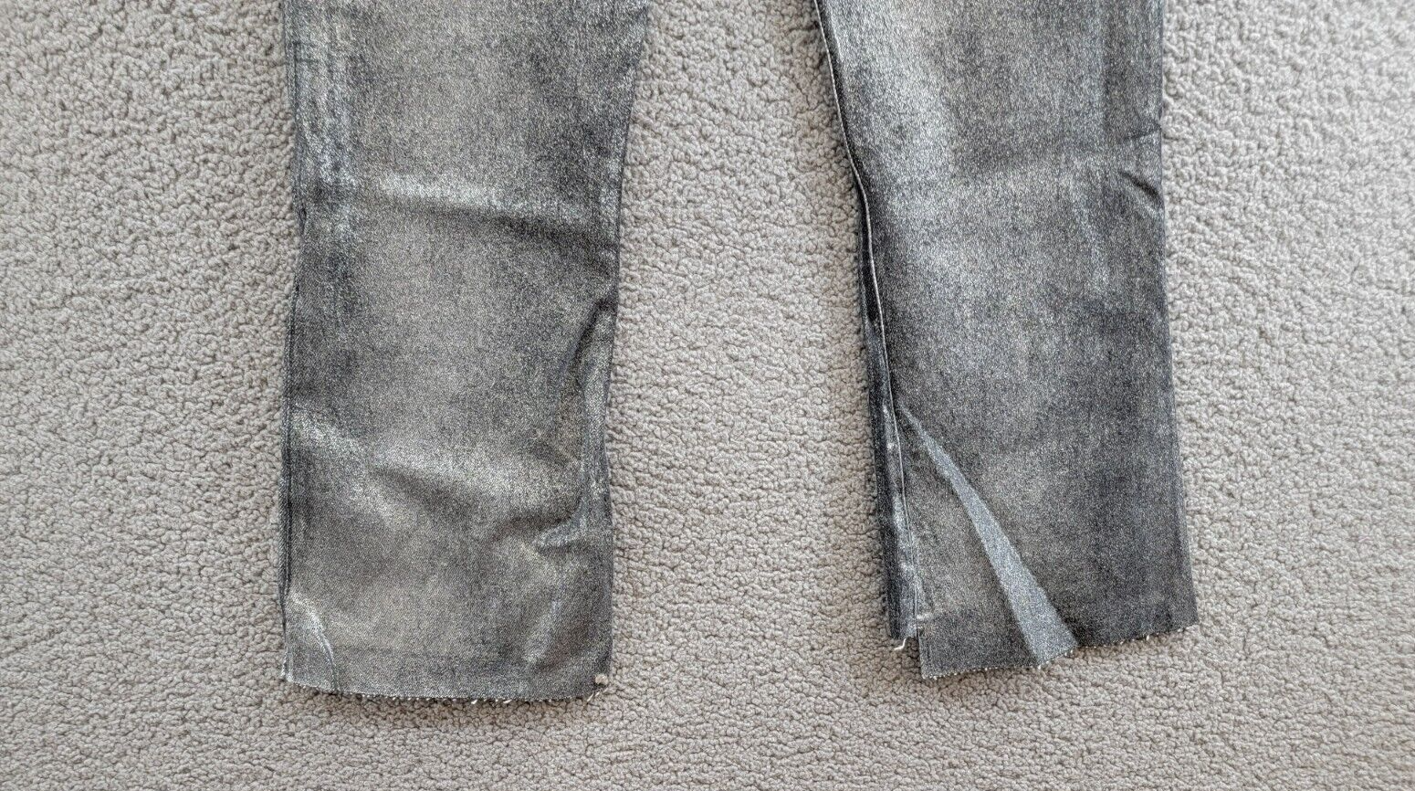 FRAME Le Crop Mini Mid Rise Coated Bootcut Jeans Women's 28 Gunmetal Button Zip - Picture 14 of 18