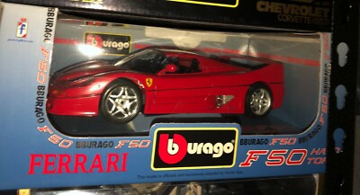 1995 FERRARI F50 CLOSED TOP RED 1:18 by BURAGO 3352 MADE IN