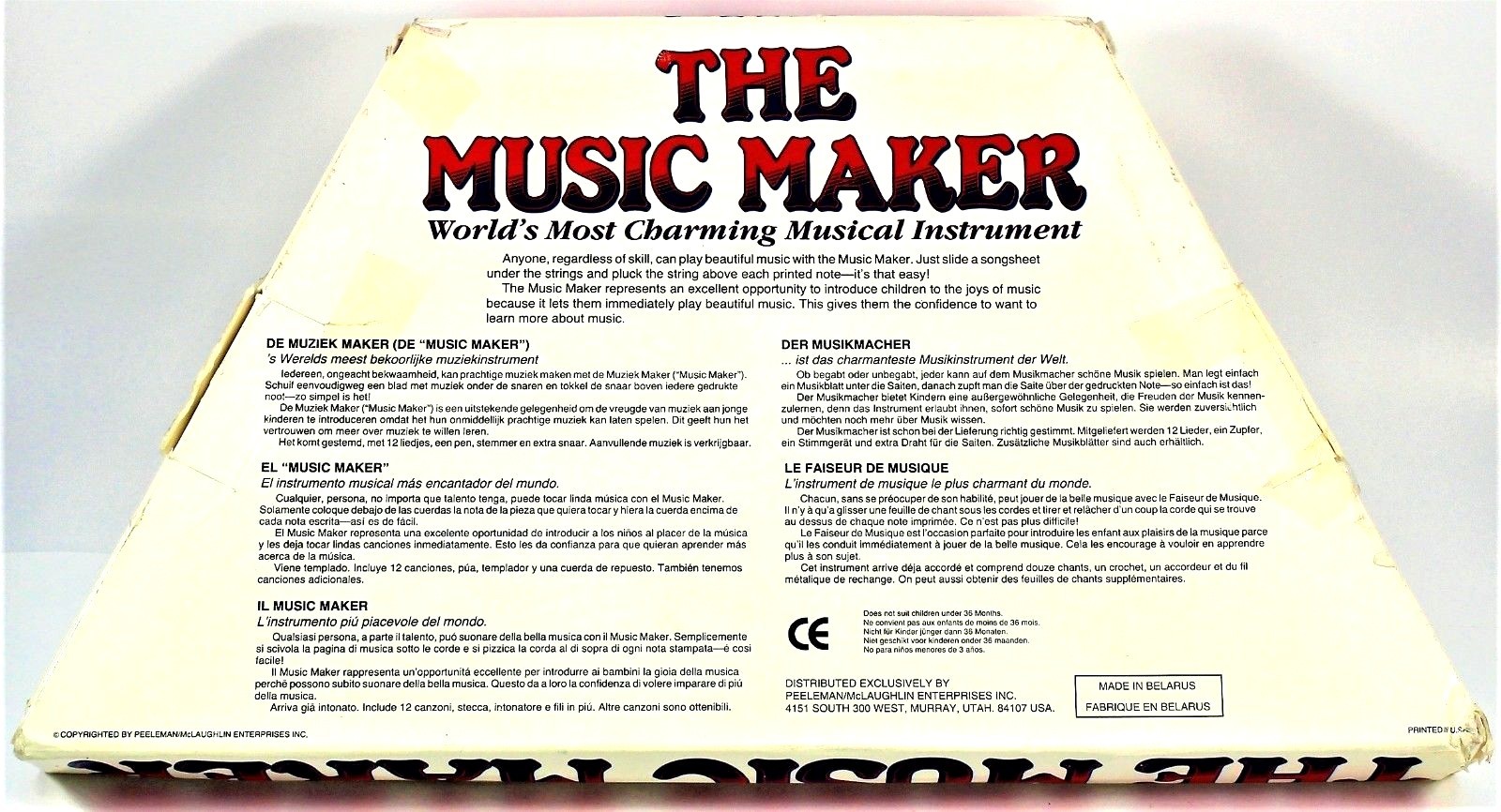 THE MUSIC MAKER World's most charming musical instrument