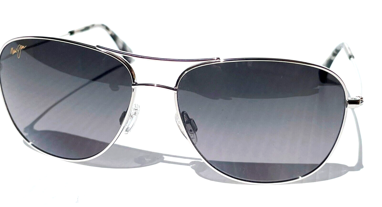 Pre-owned Maui Jim Cliff House Silver Polarized Grey Lens Sunglass Gs247-17 In Gray
