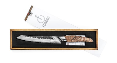 Forged Katai Bread knife, 8 inch, handmade, VG10 steel, in wooden giftbox
