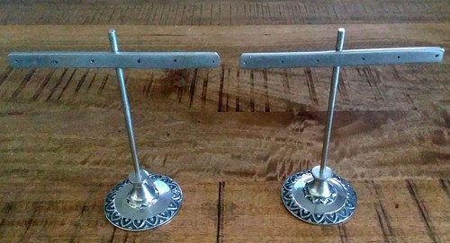 New Silver Earring Holder Antique Style Earring Tree Earring Stand Set of Two 2