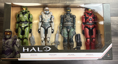 4-PACK HALO Master Chief, Spartan Tanaka & MK VII UNSC Marine 12'' Action Figures