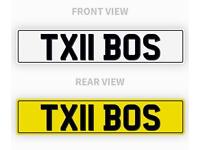 TAXI BOSS TX11 BOS Private number plate on retention