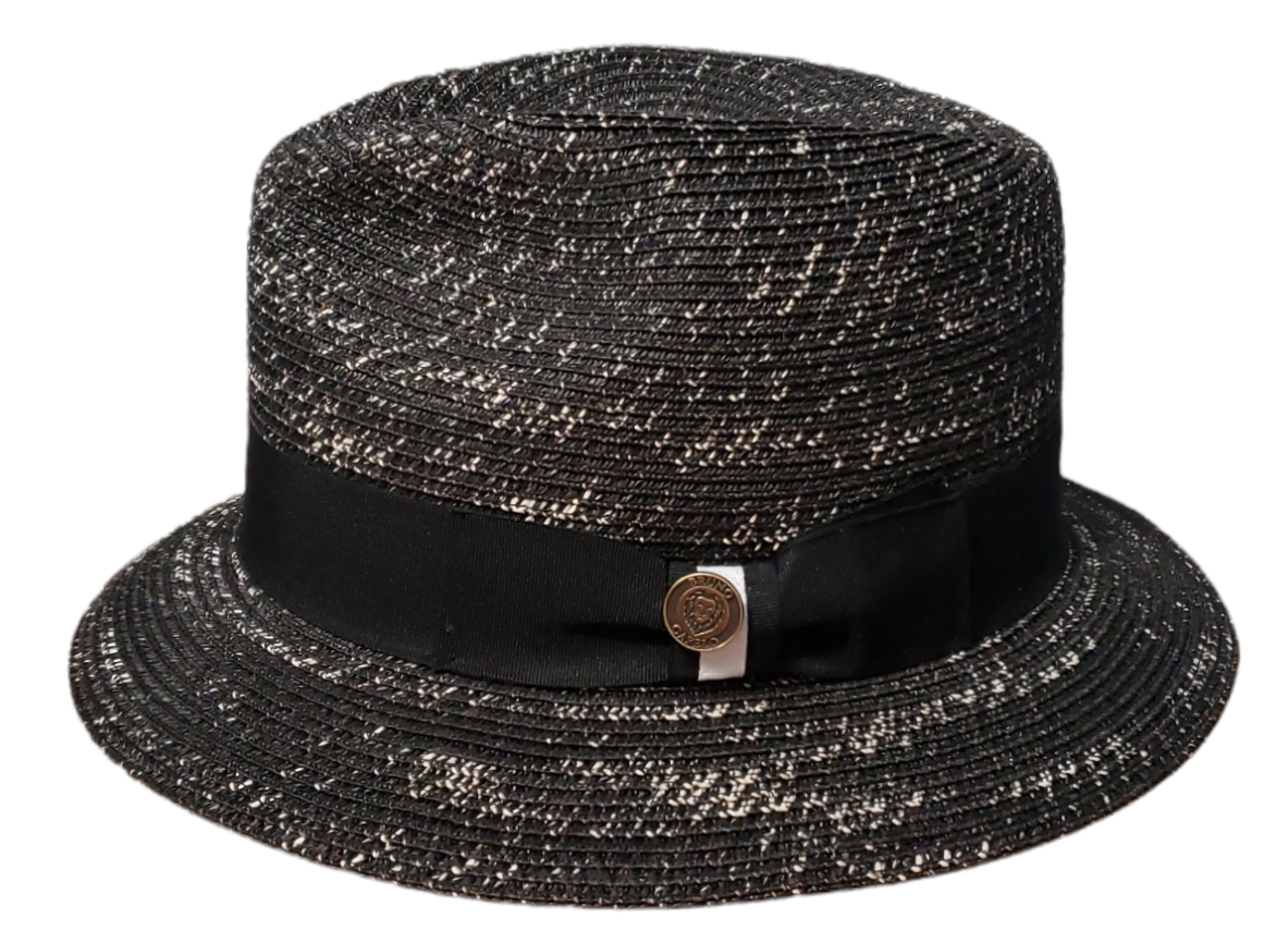 Black Mens Lowrider OG Natural Milan Straw Hat Fedora snap