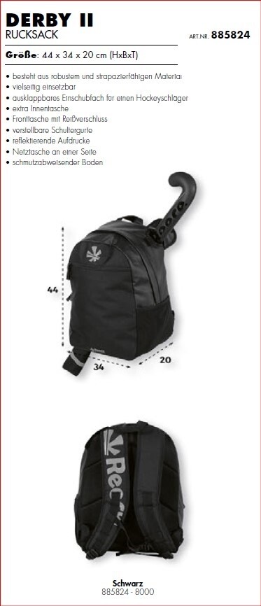 Zaino Derby II Reece - Per Hockey, Scuola E Sport, Con Custodia Per Racchetta - Foto 12