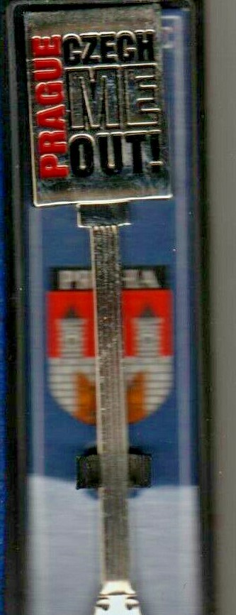 Prague Czech ME OUT Praha Cutieo Souvenir Spoon NiP Izicka Volka Republic