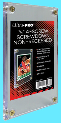 1 Ultra Pro 1/4'' 4-SCREW SCREWDOWN NON RECESSED Trading Card Holder 3x5 Standard